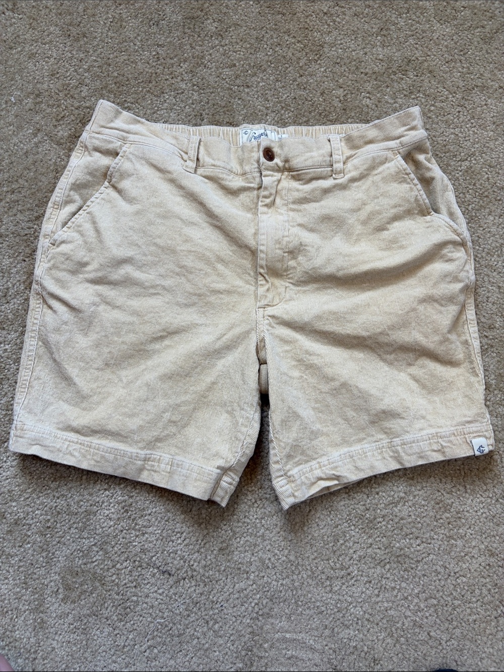 Grayers Mens Cream Tan Corduroy 
 Shorts